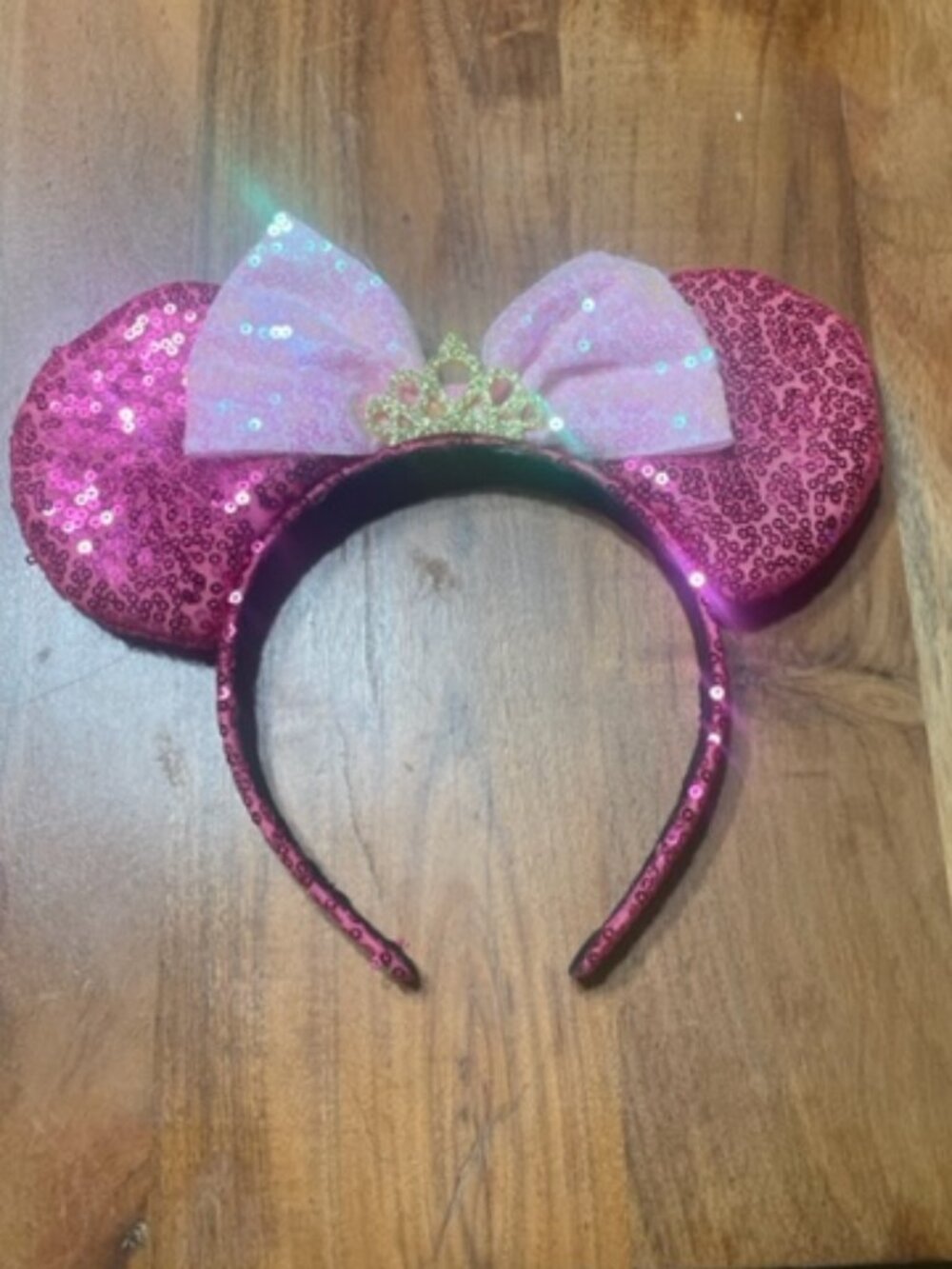 Pink Minnie Ears Headband Sparkle Pink Mouse Ears